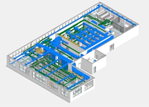 Architecture and MEP: HVAC ducts and piping (Matterport example)