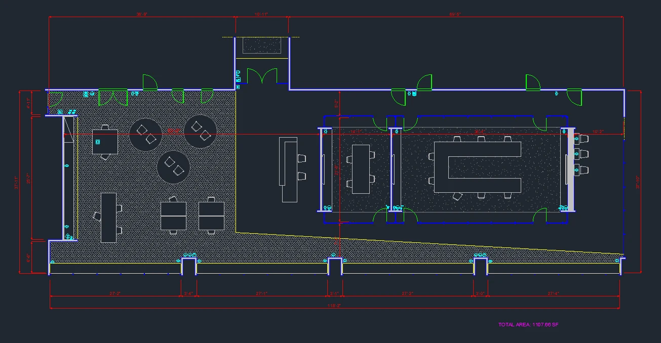 The DWG in AutoCAD: architecture and furniture layers