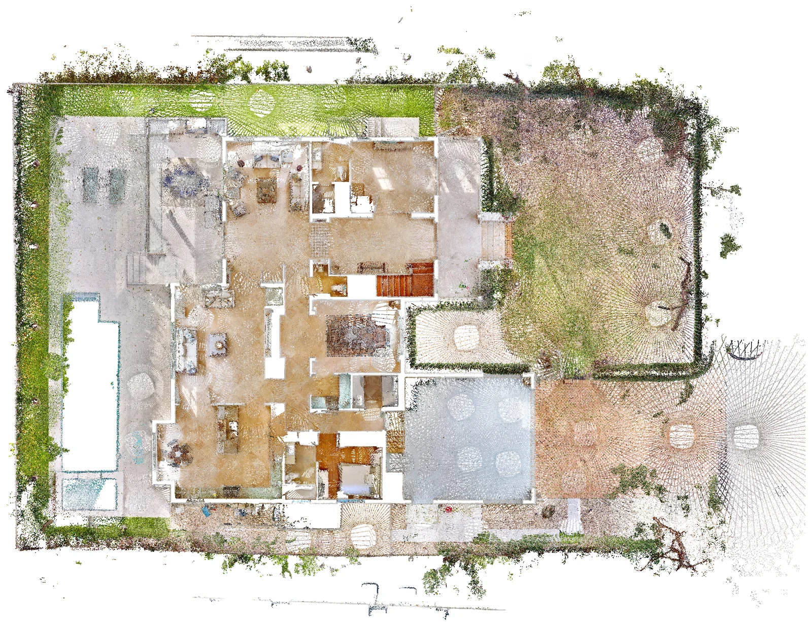 Top view: a measured as-built footprint of the site