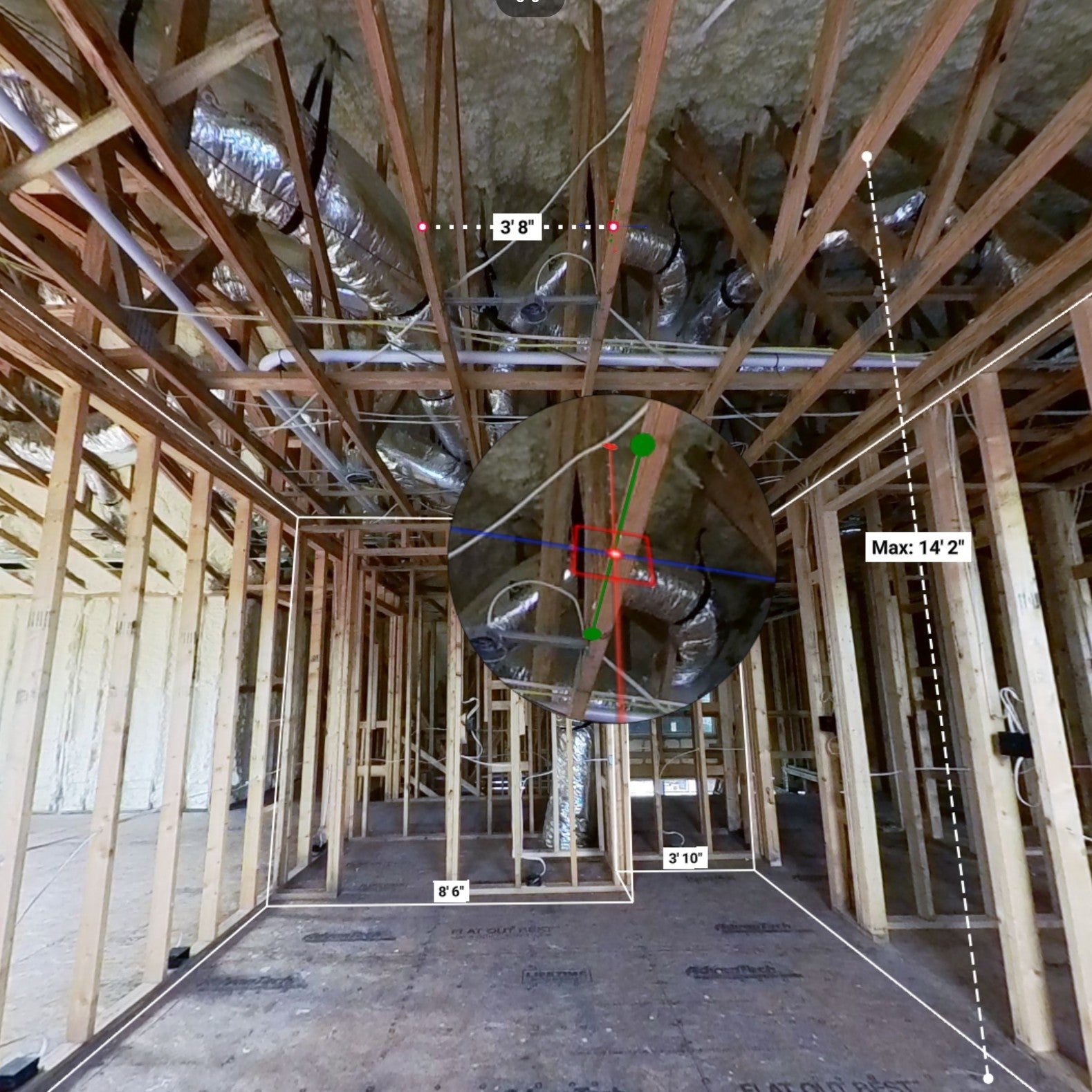 Utilities documented before walls close - electrical, plumbing and HVAC visible in the scan