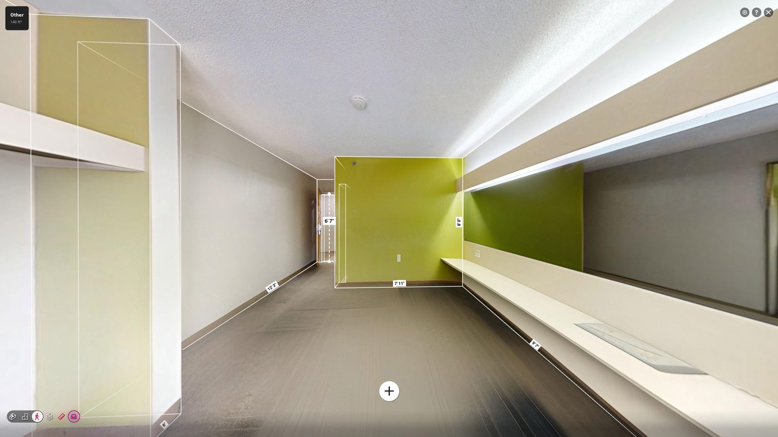 The same guest room digitally defurnished in Matterport