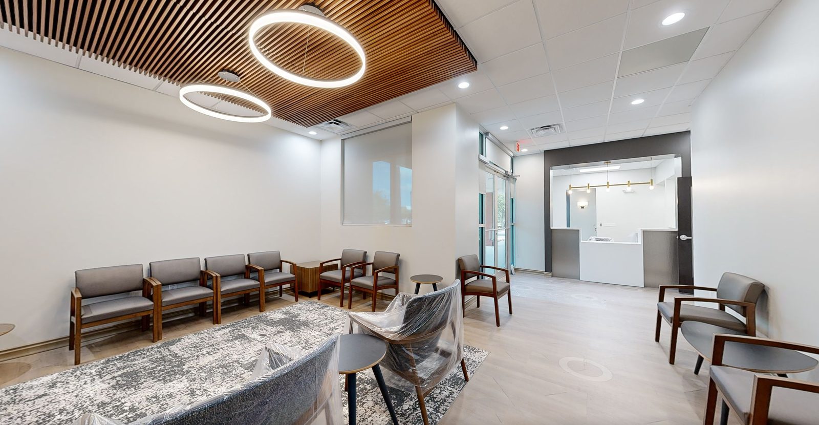 Finished dental office waiting room in the final as-built Matterport 3D tour - Jacksonville FL